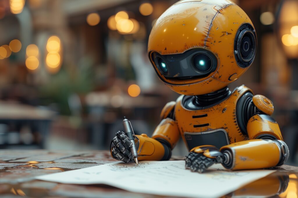 robot che scrive